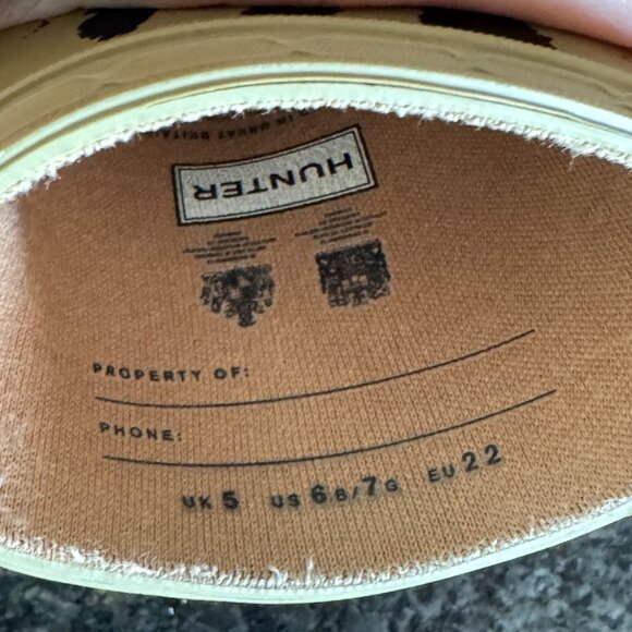 Hunter Waterproof Baby Girl  Cheetah Print Boots girls size 7 - Picture 9 of 12